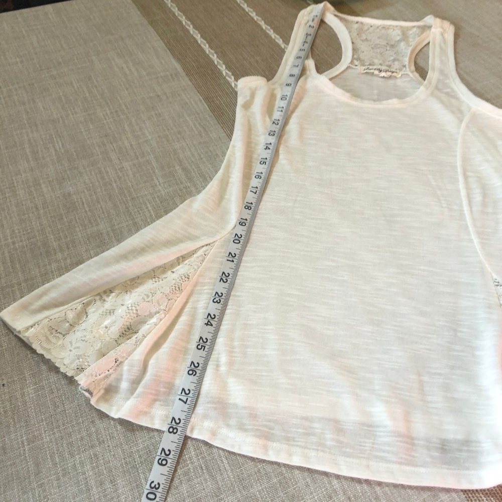 3/$10 Lace Inset Flowy Burnout Racerback Tank - Picture 4 of 8